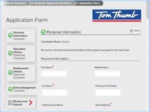 tom thumb job application online|tom thumb job application form.